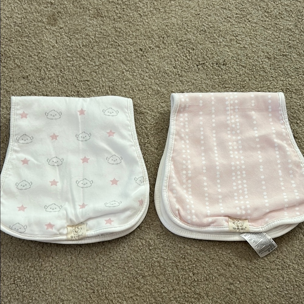 Large Pink and White burp cloths